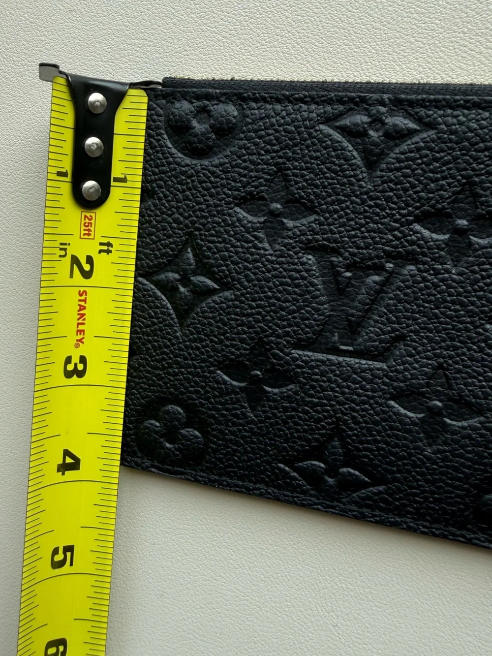 Louis Vuitton LV Black Pochette Embossed Monogram Long Zip Wallet - LIKE NEW